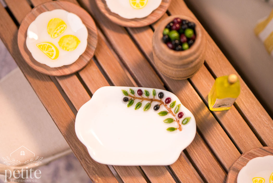 Olive Branch Ceramic Serving Plate