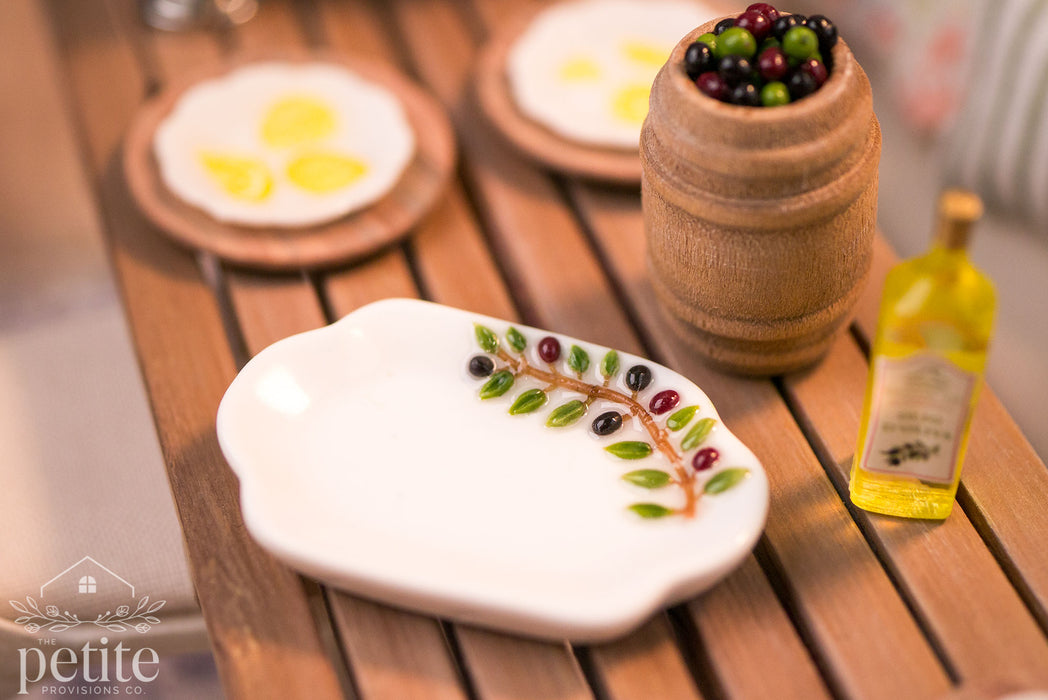 Olive Branch Ceramic Serving Plate