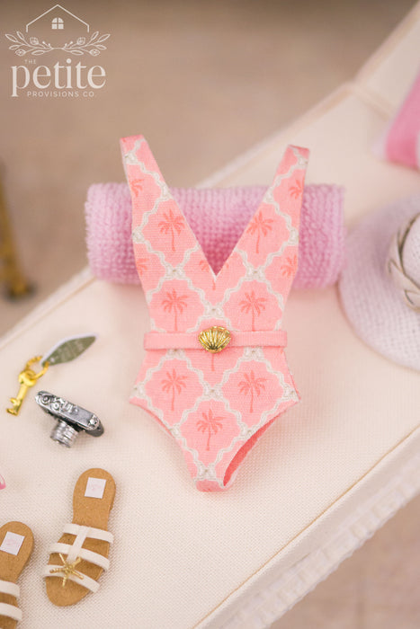 Palm Court Belted One-Piece Swimsuit