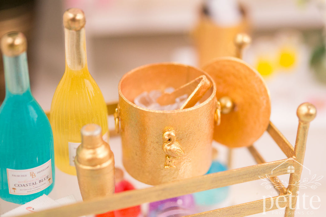 Palm Isle Gilded Ice Bucket & Tongs