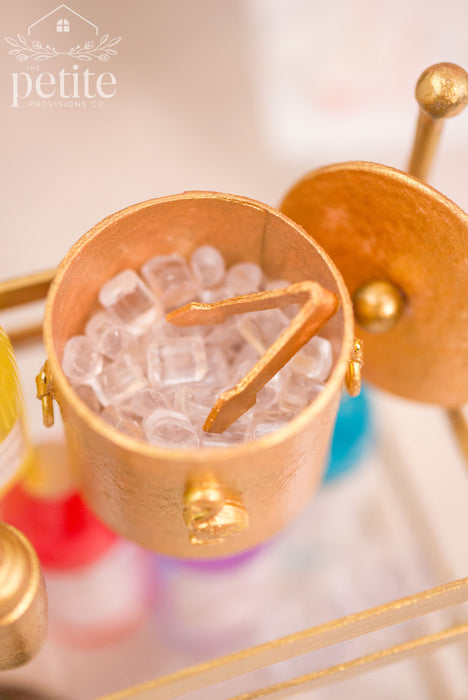 Palm Isle Gilded Ice Bucket & Tongs