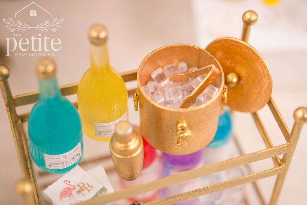 Palm Isle Gilded Ice Bucket & Tongs