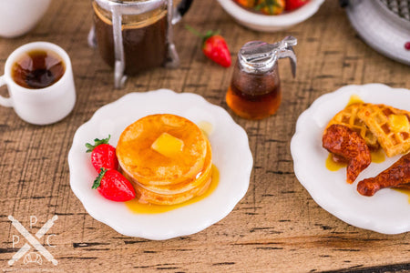 Dollhouse Miniature Pancakes with Strawberries