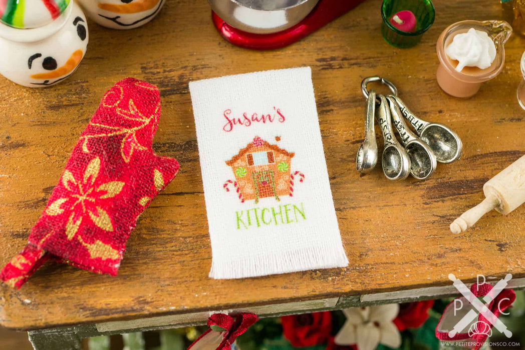 Personalized Gingerbread House Kitchen Tea Towel