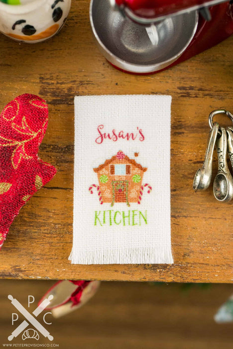 Personalized Gingerbread House Kitchen Tea Towel