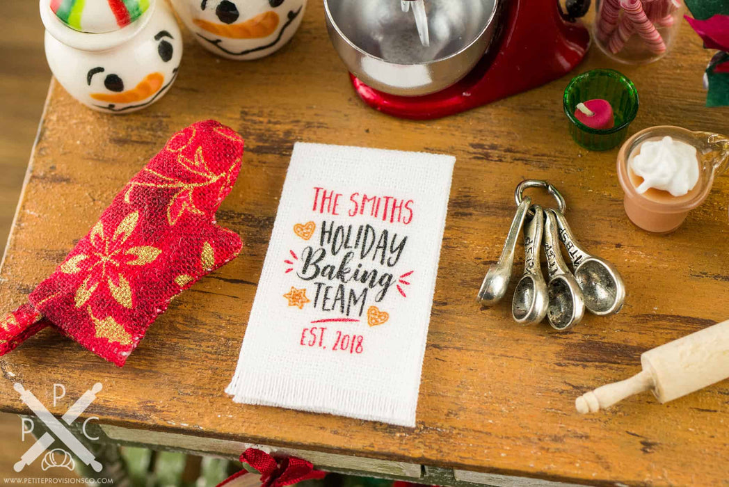 Personalized Holiday Baking Team Tea Towel