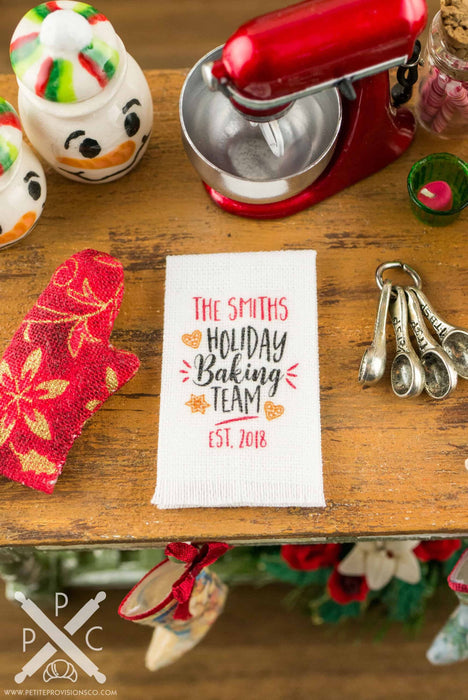 Personalized Holiday Baking Team Tea Towel