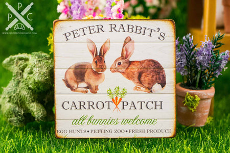 Dollhouse Miniature Peter Rabbit's Carrot Patch Sign