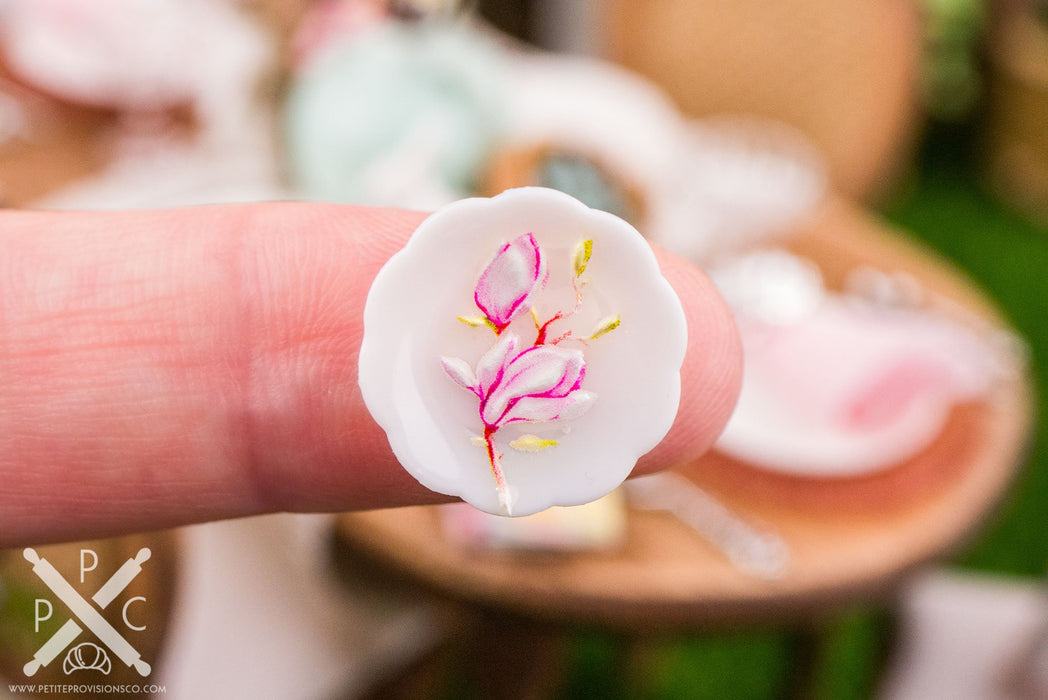 Pink Floral Decorative Plates - Small - Set of 4