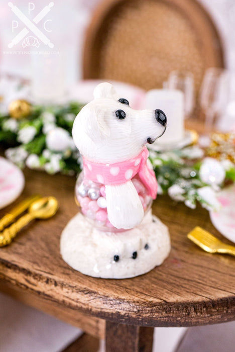 Polar Bear Candy Jar - OOAK Christmas Collectible