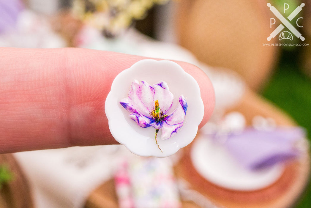 Pink and Purple Floral Decorative Plates - Small - Set of 4