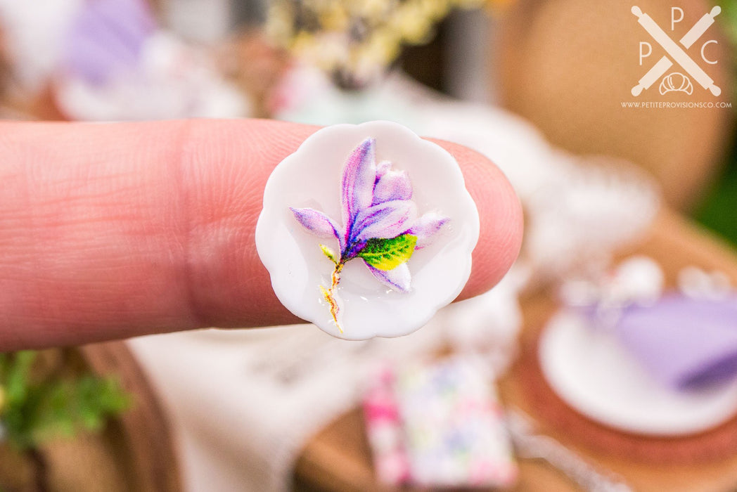 Pink and Purple Floral Decorative Plates - Small - Set of 4