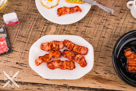 Dollhouse Miniature Platter Crispy Bacon