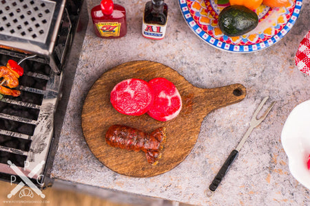 Dollhouse Miniature Raw Surf and Turf Cutting Board
