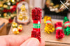 Dollhouse Miniature Red Green Gold Christmas Tinsel Garland Set - 1:12 Dollhouse Miniature Package of Tinsel Garland