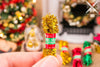 Dollhouse Miniature Red Green Gold Christmas Tinsel Garland Set - 1:12 Dollhouse Miniature Package of Tinsel Garland