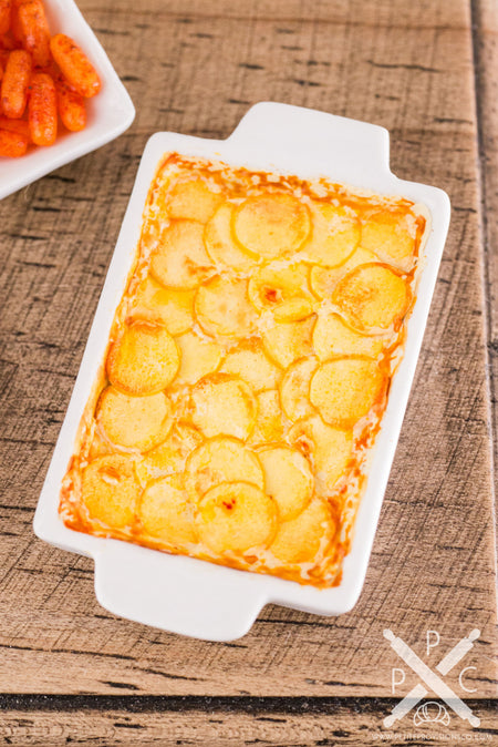 Dollhouse Miniature Scalloped Potatoes