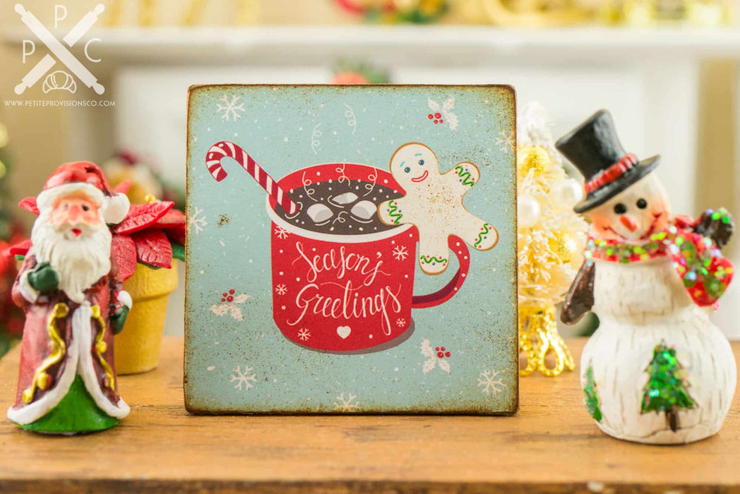 Season's Greetings Hot Cocoa & Gingerbread Sign