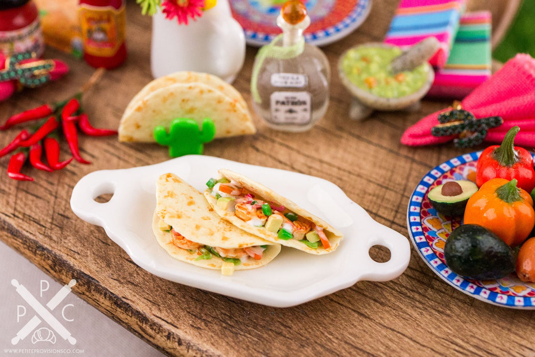 Dollhouse Miniature Shrimp Tacos Platter