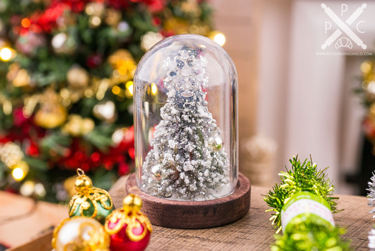 Silver Glitter Christmas Tree Cloche– The Petite Provisions Co.