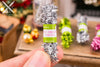 Dollhouse Miniature Silver Pink Green Christmas Tinsel Garland Set - 1:12 Dollhouse Miniature Package of Tinsel Garland