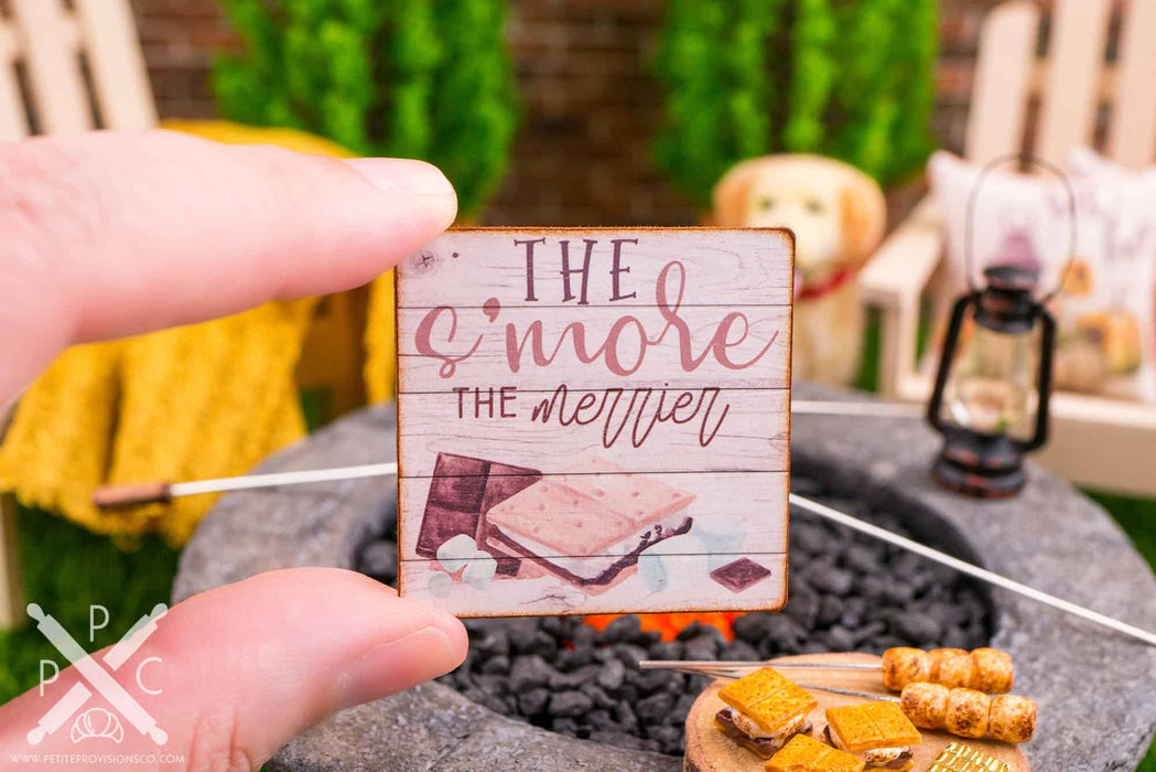 Dollhouse Miniature The S'More the Merrier Sign - Decorative Autumn Sign - 1:12 Dollhouse Miniature Decor