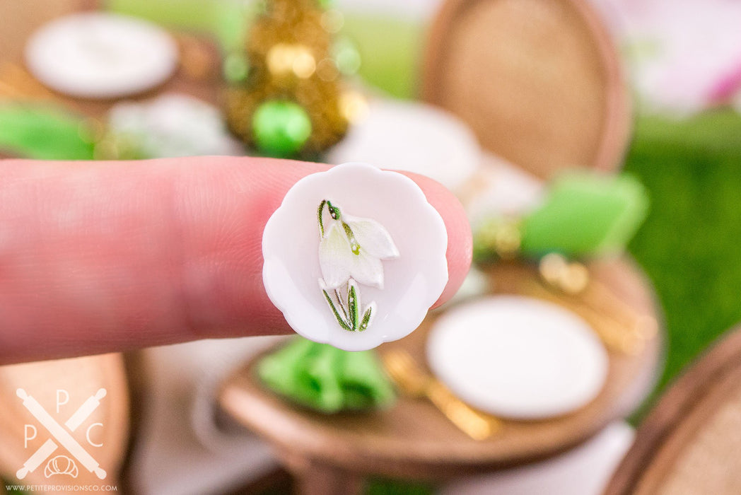 Dollhouse Miniature Snowdrop Decorative Plates