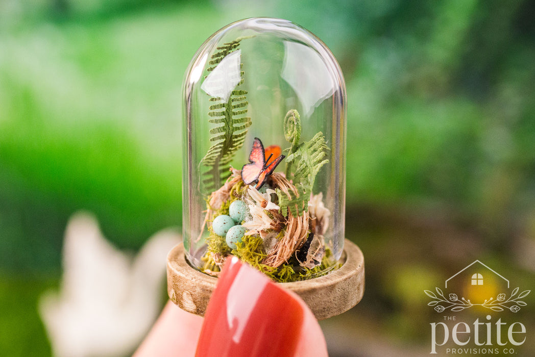 Spring Cloche – Bird’s Nest with Butterfly