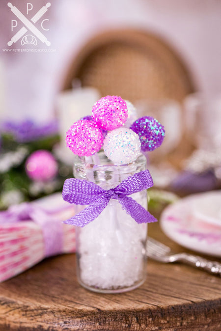 Dollhouse Miniature Sugar Plum Fairy Cake Pops - 1:12 Dollhouse Miniature Christmas Cake Pops