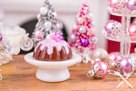 Dollhouse Miniature Christmas Sugarplum Fairy Bundt Cake - 1:12 Dollhouse Miniature - Miniature Christmas