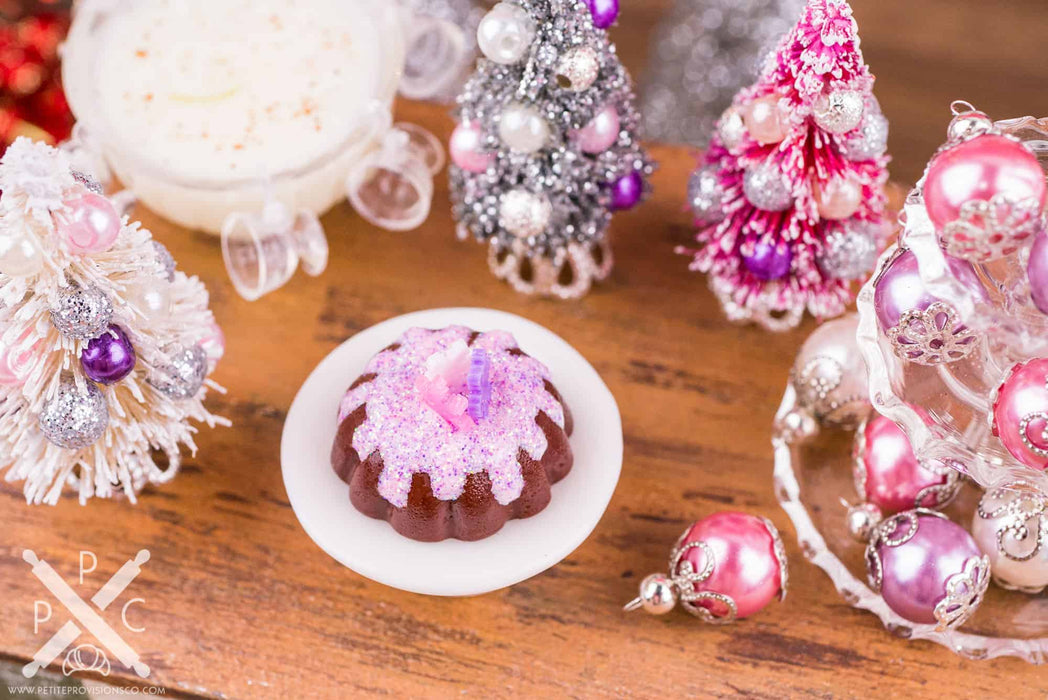 Dollhouse Miniature Christmas Sugarplum Fairy Bundt Cake - 1:12 Dollhouse Miniature - Miniature Christmas