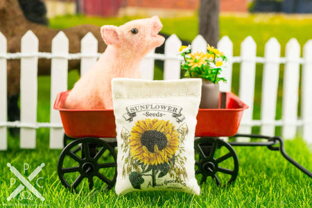 Dollhouse Miniature Sunflower Seeds Bag - 1:12 Dollhouse Miniature Garden Decoration