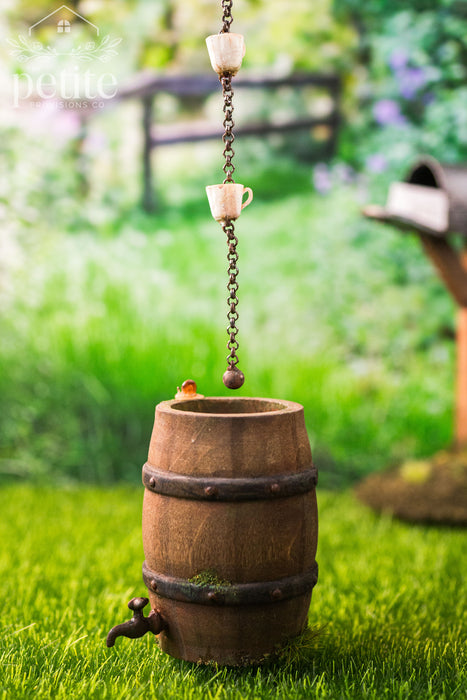 Teacup Rain Chain & Garden Rain Barrel Set