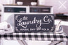 Dollhouse Miniature Farmhouse The Laundry Co. Wash, Dry and Fold Sign - 1:12 Dollhouse Miniature Laundry Room Sign