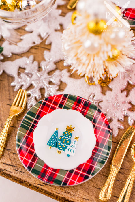 Christmas Trees and Wreaths Decorative Plates - Small - Set of 4