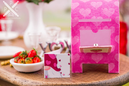 Dollhouse Miniature Valentine's Day Mailbox and Valentine Cards - 1:12 Dollhouse Miniature Valentine's Day Decoration