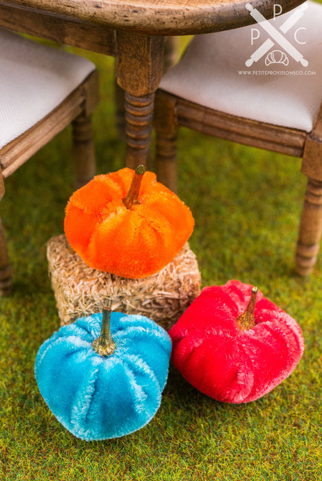 Vibrant Halloween Velvet Pumpkin