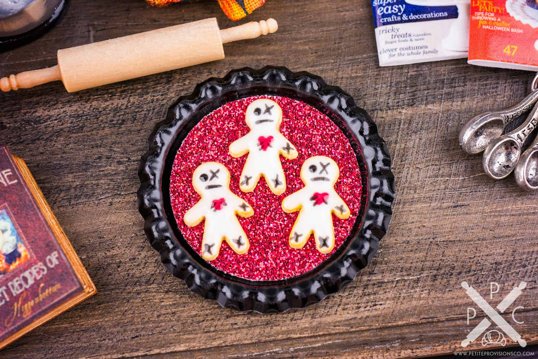 Dollhouse Miniature Voodoo Cookies on Tray - 1:12 Dollhouse Miniature Halloween Cookies