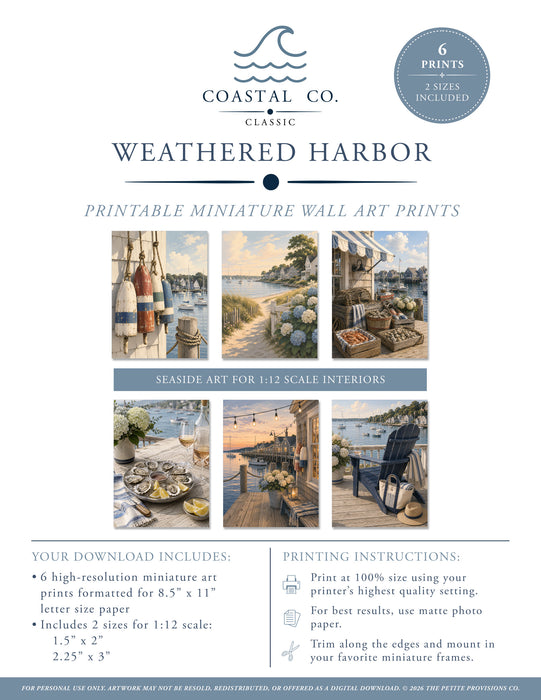 Weathered Harbor Miniature Wall Art Prints
