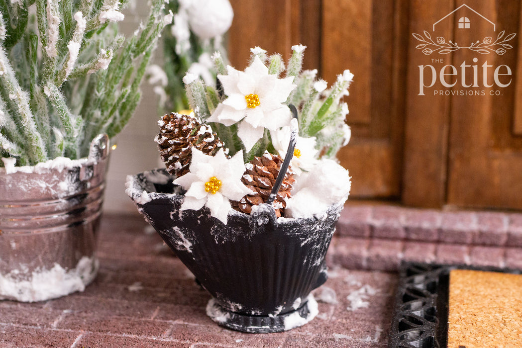 Winter Coal Scuttle Arrangement