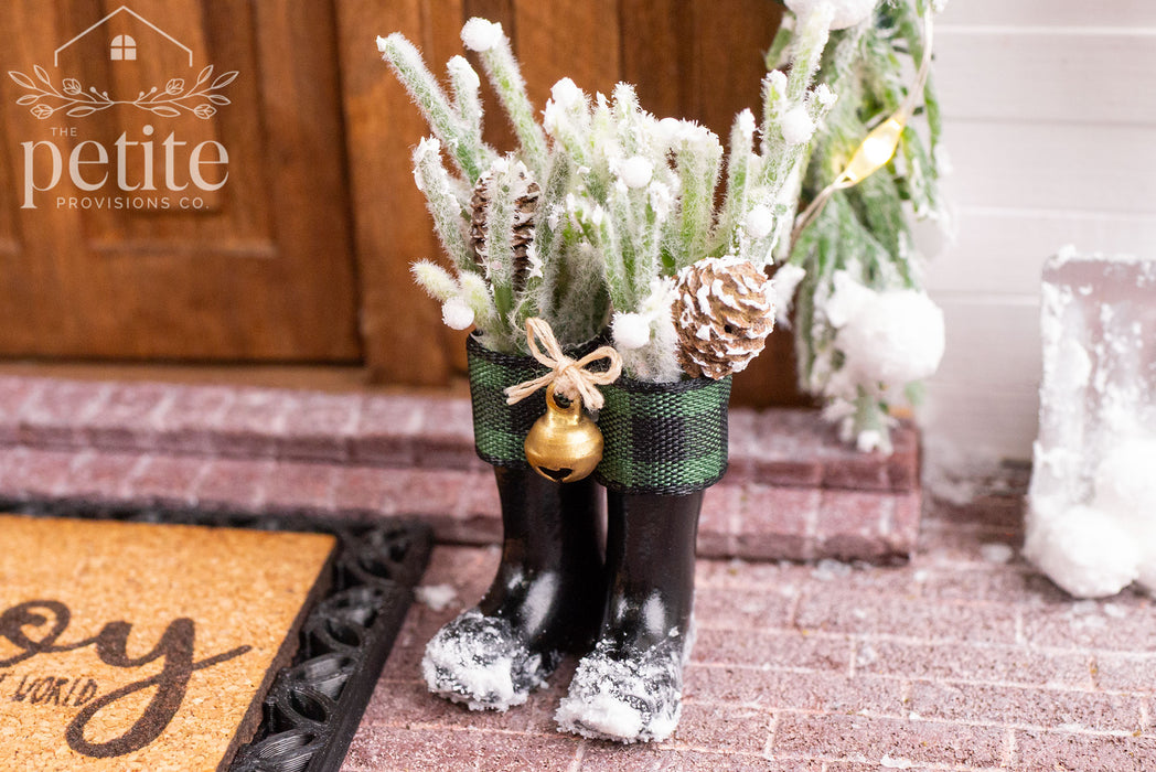 Winter Evergreen Boot Planter