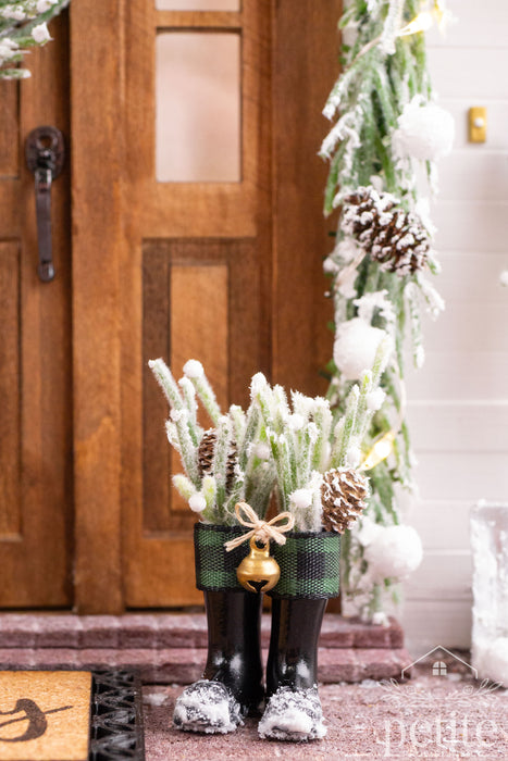 Winter Evergreen Boot Planter