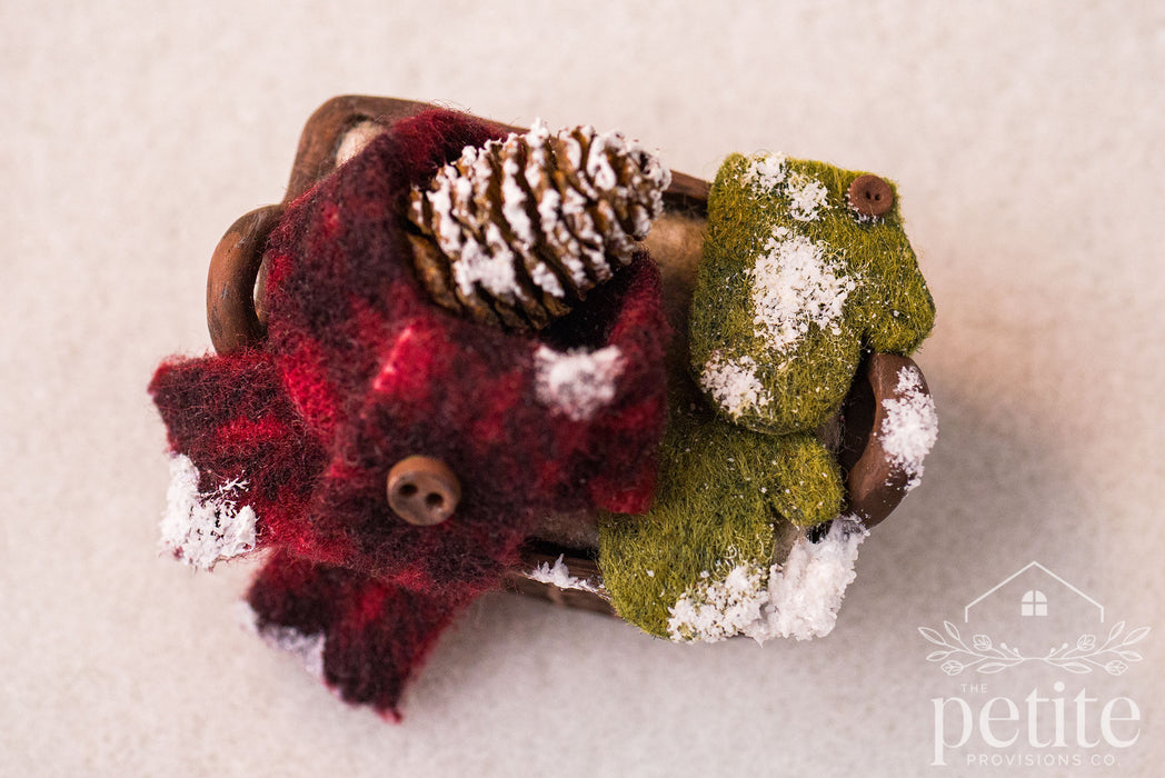 Winter Porch Basket with Flannel & Mittens