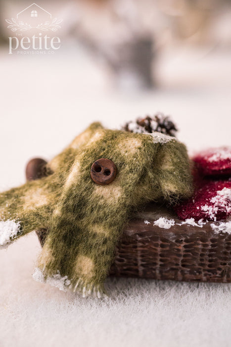 Winter Porch Basket with Flannel & Mittens